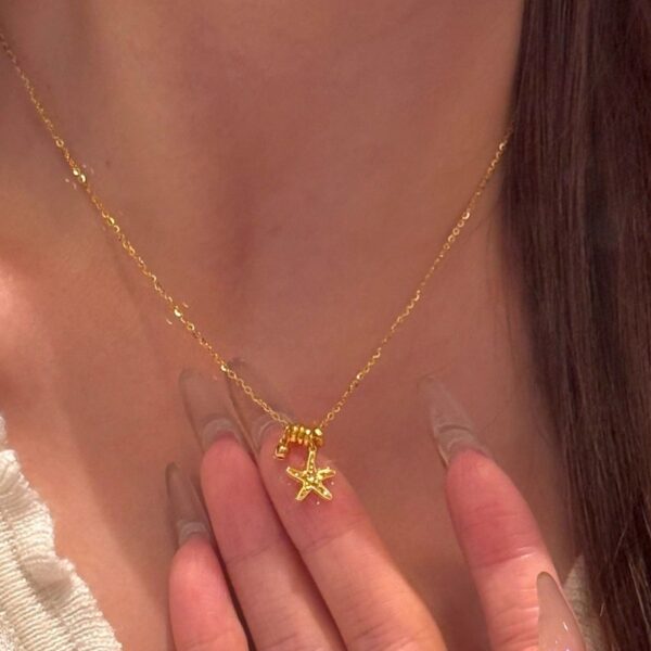 Wholesale Summer Bling Little Starfish Pendant Necklace Niche Accessories