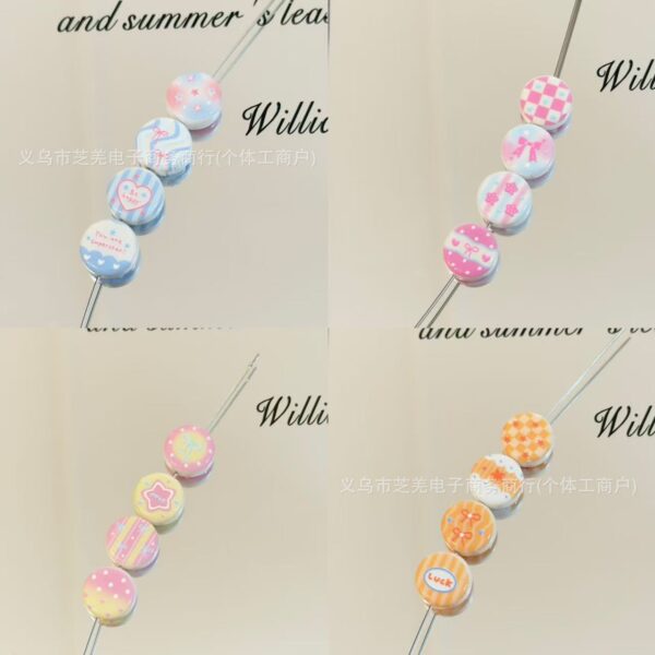 Wholesale 10pcs candy colored embossed milk shaped acrylic beads