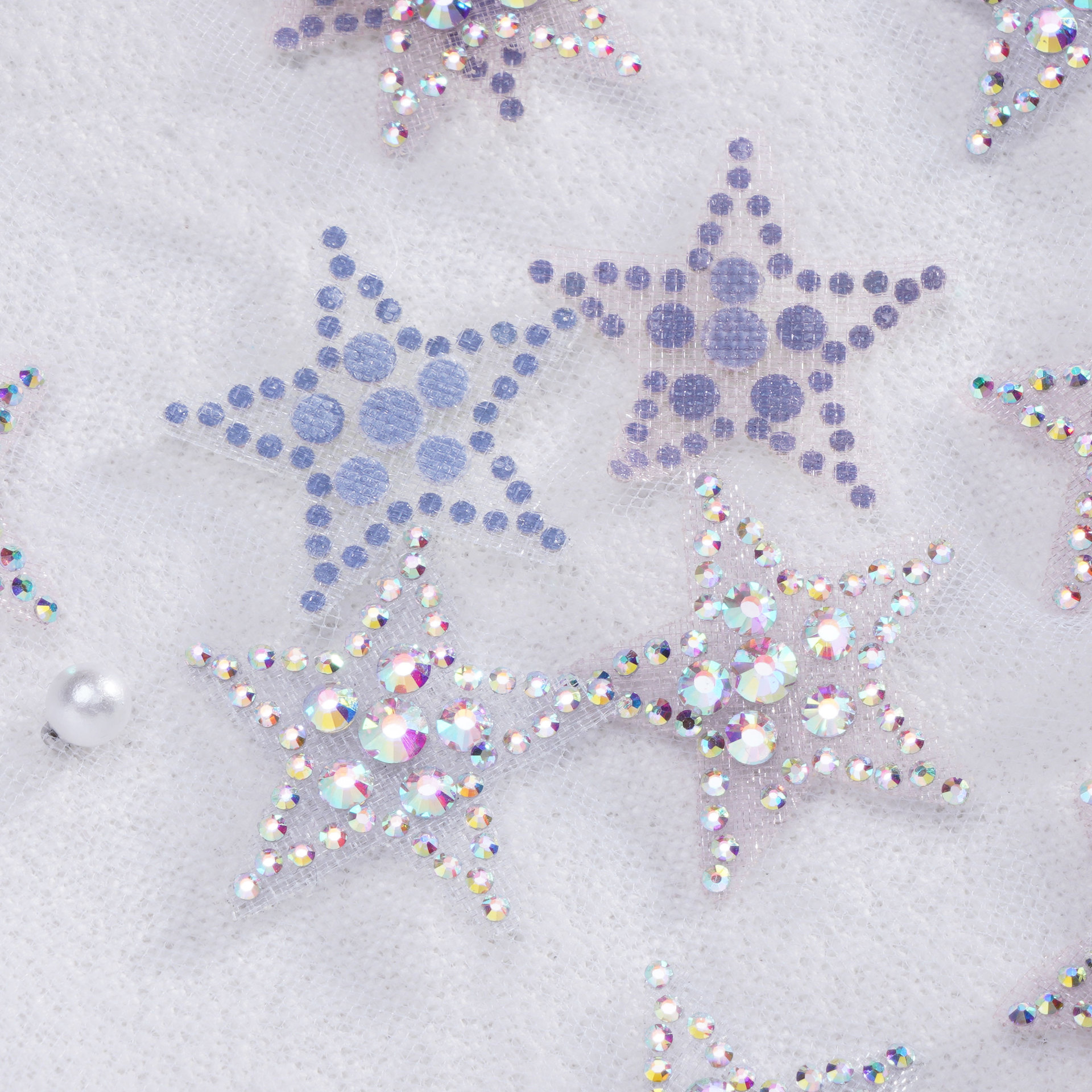 Wholesale Lace mesh pentagram rhinestone DIY Patches