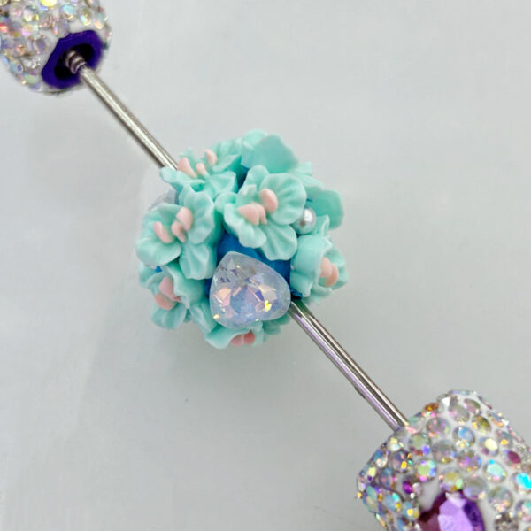 Wholesale Heavy-Duty Pottery Clay Flower Ball Heart Five-Pointed Star Mocha Diamond Straight Hole Loose Beads DIY Wearable Pen Mobile Phone Chain Beading Accessories