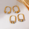 Wholesale Stainless Steel Earrings Gold Color Hoops Ear Studs