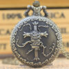 Wholesale Vintage Bronze Cross Pattern Flip up Quartz Pocket Watch