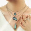 Wholesale Retro Bohemian Turquoise 4 Layer Necklace Pendant Set