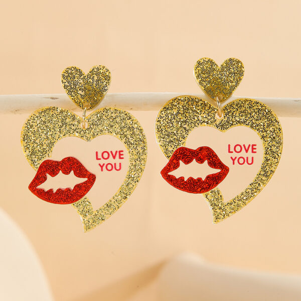 Wholesale Valentine's Day Double layered Love Earrings