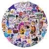 Wholesale 60pcs purple cartoon girl Waterproof Vinyl Stickers