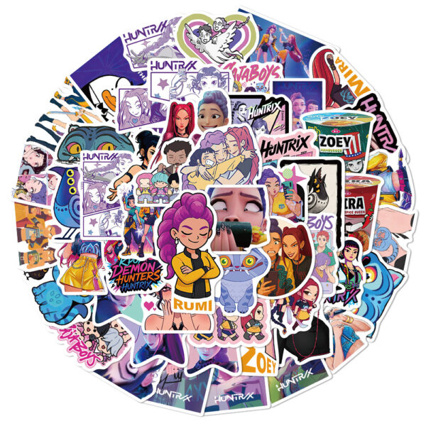 Wholesale 60pcs purple cartoon girl Waterproof Vinyl Stickers