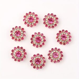Rose red / 14mm three-layer sunflower (glass diamond)
