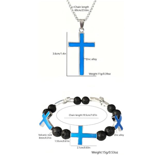 O1CN01RUBERg2IVKv5A0Sby_3919529291-0-cib Wholesale Luminous Cross Bracelet Necklace Set