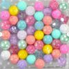 Wholesale 50pcs Candy Color Mixed Color 20MM Acrylic Large Beads DIY Mixed Color Mixed Style Beaded Loose Beads Combination