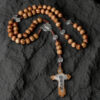 Wholesale Natural cross pine prayer bead necklace