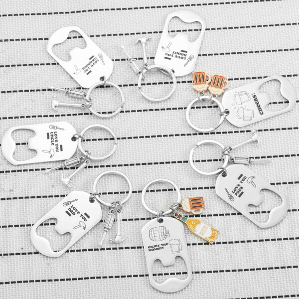 Wholesale beer bottle opener stainless steel keychain