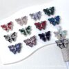 Wholesale 10pcs Crystal Diamond Three Dimensional Butterfly Straight Hole Beads