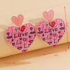 Wholesale Valentine's Day love pink leopard print glitter earrings