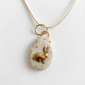 Green dot rabbit necklace