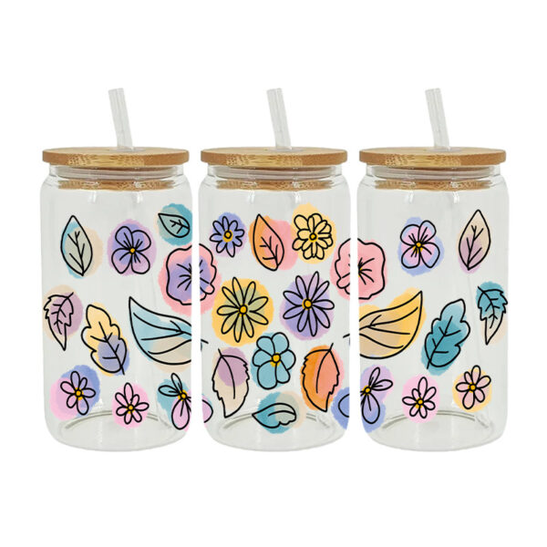 Wholesale Uv Transfer Sticker Glass Cup Crystal Label Crystal Sticker Cross-Border Exclusive for 16oz Glass Cup Special Sticker 23Cmx11Cm