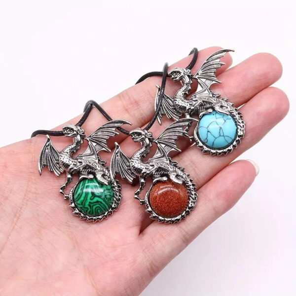 Wholesale Dragon shaped pendant amethyst brand necklace