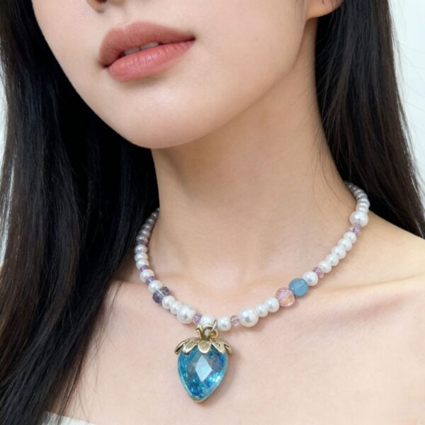 Wholesale Sweet bead colored strawberry pearl necklace