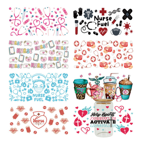 Wholesale UV Transfer Paste Glass Crystal Label Crystal Paste Cross-border Special Paste for 16oz Glass Cup 23cmX11cm