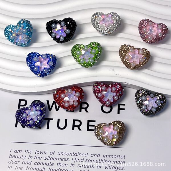 Wholesale 10pcs Double sided diamond inlaid colored soft ceramic straight hole beads
