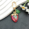 Wholesale Cute Strawberry Fruit with Leaves U-shaped Door Buckle keychain