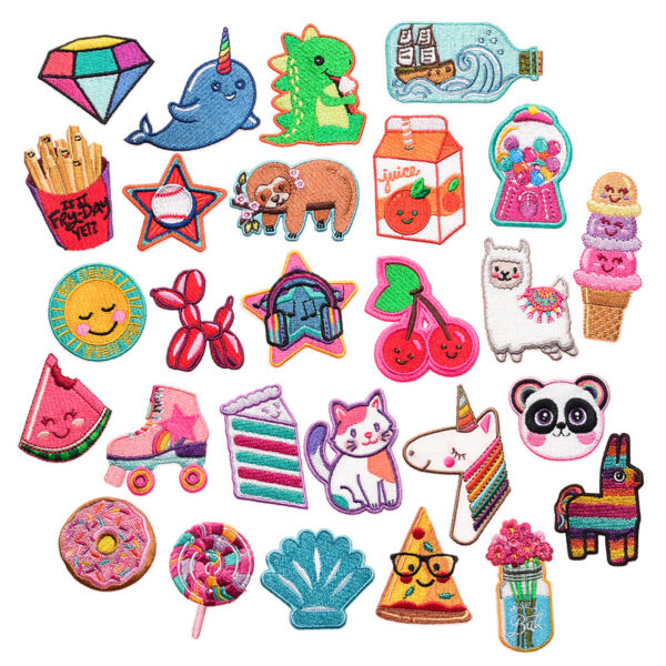 Wholesale Cartoon Water Bottle Ship Milk Cat Embroidery DIY Patches