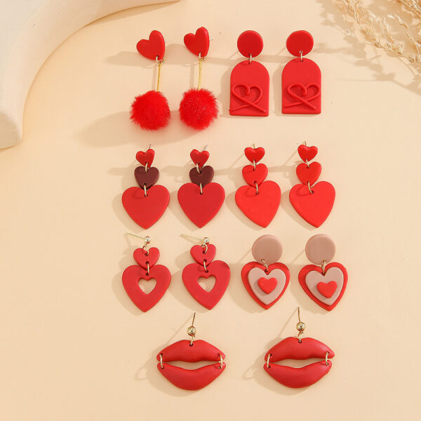 Wholesale Valentine's Day Soft Ceramic Romantic Love Earrings