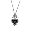 Wholesale Dark Gothic Punk Red and Black Heart Bow Cross Necklace Retro Clavicle Chain
