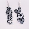 Wholesale Football Love Leopard Pattern Baseball Football Basketball Printed Acrylic Earrings