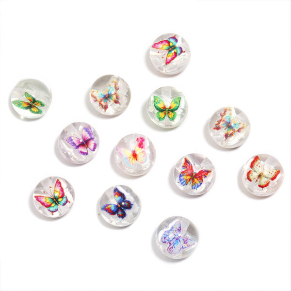 Wholesale transparent acrylic beads with built-in butterfly