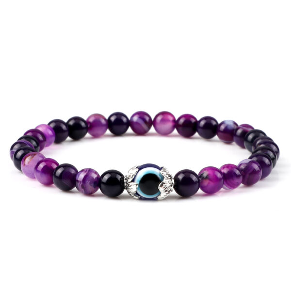 Wholesale Devil's Eye bracelet blue eye beads alloy flower holder bracelet