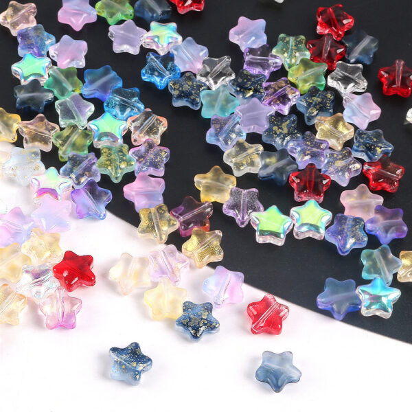 O1CN01RfbU5q1JYpOJvdFUl_2220550831041-0-cib Wholesale 20pcs Color-Plated Five-Pointed Star Glass Handmade DIY Beads