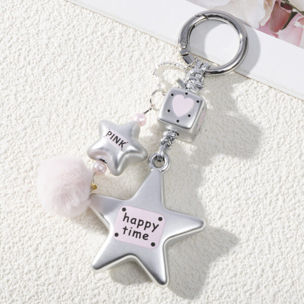 Wholesale Dumb Silver Love Hairball Sweet Keychain