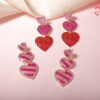 Wholesale Love Full Diamond Valentine's Day Acrylic Earrings
