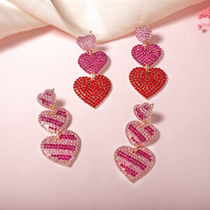 Wholesale Love Full Diamond Valentine's Day Acrylic Earrings
