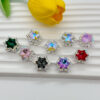Wholesale 20pcs double-sided alloy hexagonal star snowflake zircon beads