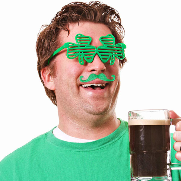 Wholesale St. Patrick's Day Shamrock Necklace Glasses Bead Accessories Set