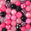 Wholesale 50pcs Rose Red 20MM Acrylic Resin Beads Mixed Color Mixed Style Beaded Loose Beads Combination Chunky Beads