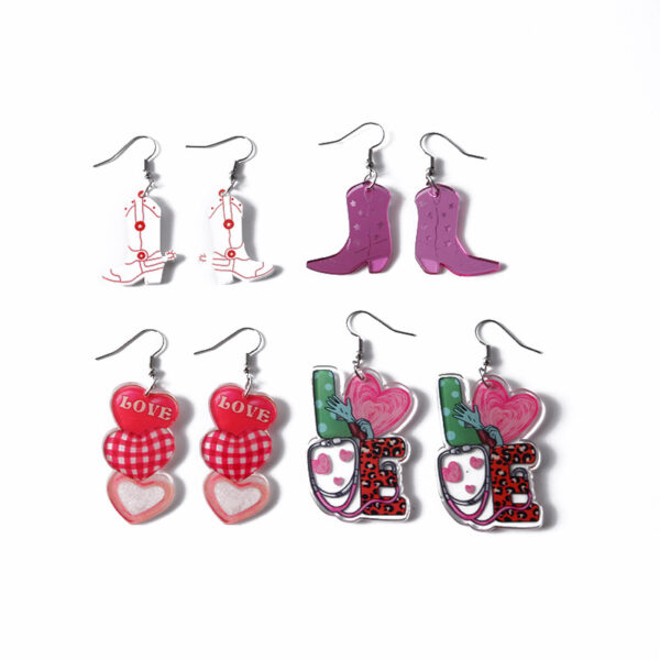 Wholesale Valentine's Day creative pendant colored acrylic earrings