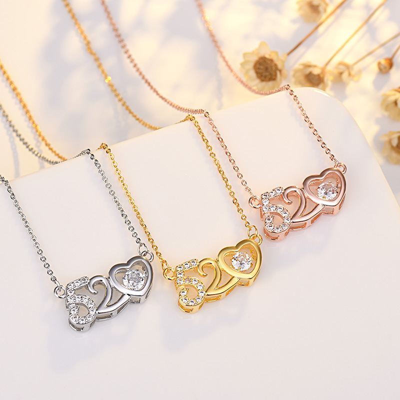 Wholesale 520 Digital Heart- Pendant Necklace