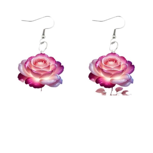 Wholesale Valentine's Day Acrylic 2D Screen Rose Earrings Fashion Earrings