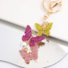 Wholesale Colorful diamond studded butterfly metal keychain