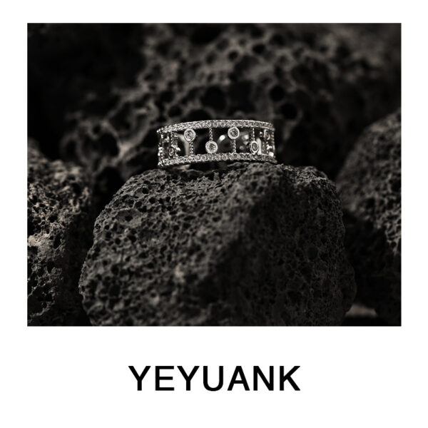 Wholesale Zircon Inlaid Star Circle Open Ring