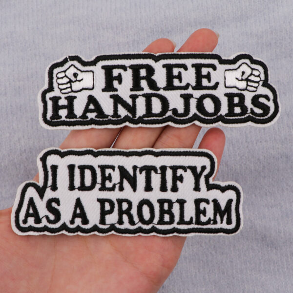 Wholesale 5pcs Simple Love English Black and White Quotations Embroidery Cloth Sticker Patch