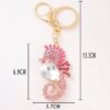 Wholesale Seahorse marine animal diamond studded metal keychain