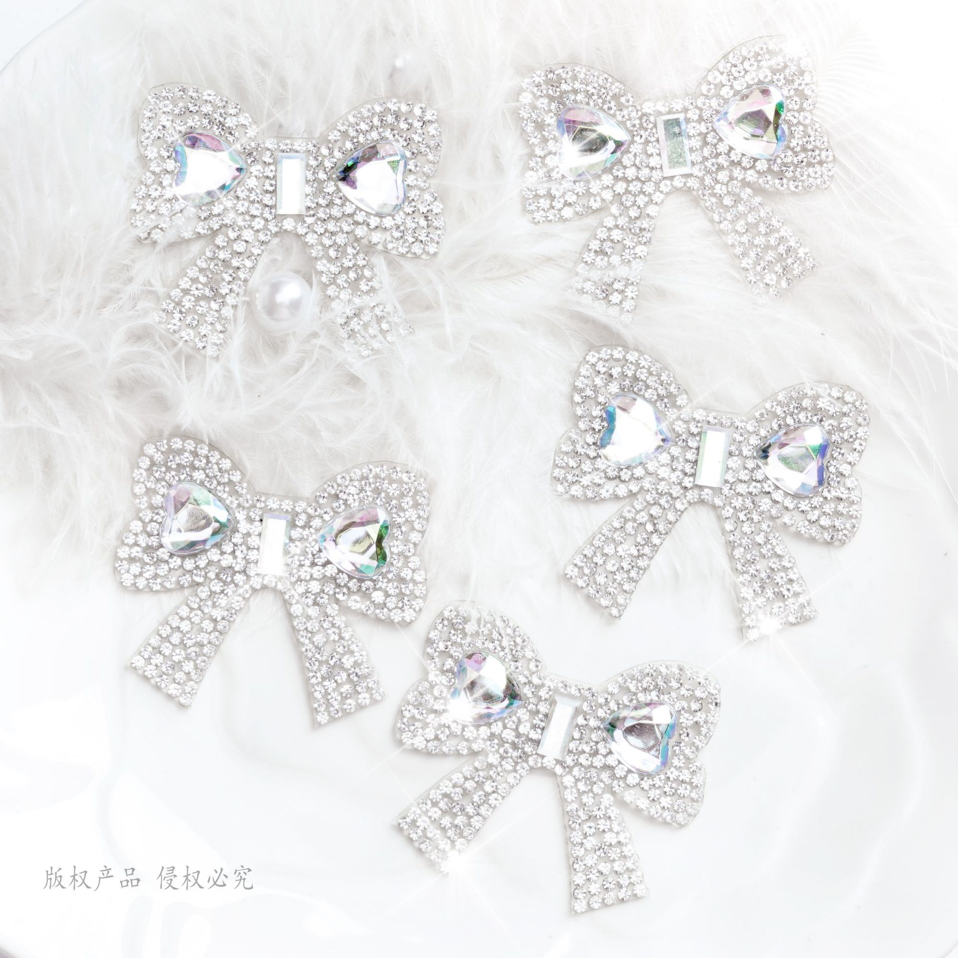 Wholesale Bowknot Rhinestone Self-Adhesive Hotfix Rhinestone DIY Handmade Shoe Clothing Bag Aessory Pattern Hotfix Rhinestone Sticker
