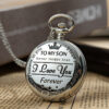 Wholesale TO MY SON Engraved Gold Pocket Watch - A Bestselling Cross-Border Product, a Vintage Commemorative Gift for Sons' Growth or Birthday.