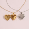 Wholesale Stainless steel embossed peach heart frame box necklace