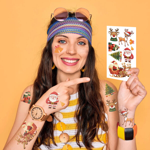 Wholesale 10pcs cartoon Christmas holiday tattoo stickers