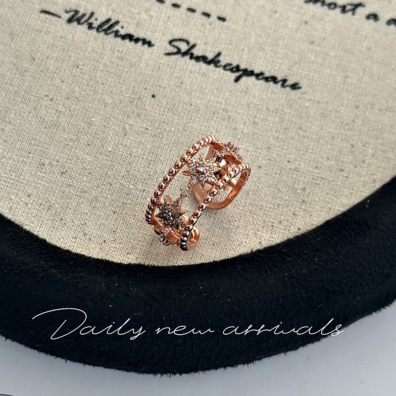 Wholesale Retro geometric irregular metal bead opening ring