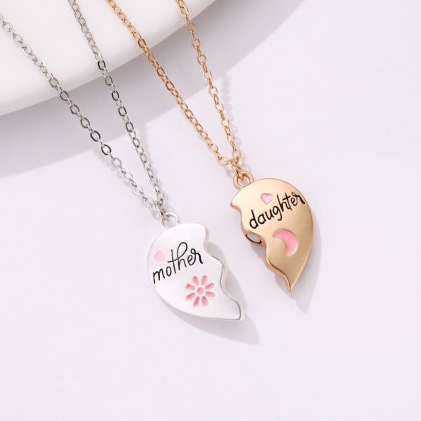 O1CN01Rr4bSX1poustFqOUj_2215810435408-0-cib Wholesale Mother's Day Parent Child Alloy Drip Oil Necklace